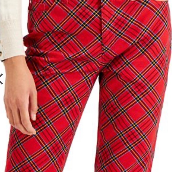 Charter Club Lexington Tummy-Control Plaid Straight-Leg Jeans Ravishing Red - Picture 6 of 6